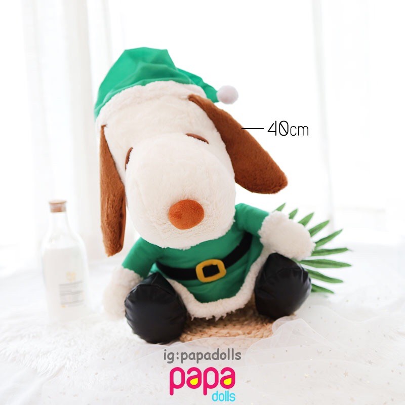 สนูปปี้ ตุ๊กตาสนูปปี้ Snoopy-X’mas 40cm มือ1 ของแท้ นำเข้าจากญี่ปุ่น Papadolls