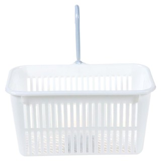 ตะแกรงใส่ของมีขอแขวนเหลี่ยม JCJ 1130 สีขาว ตะกร้าใส่ของในครัว BASKET WITH HOOK JCJ 1130 WHITE