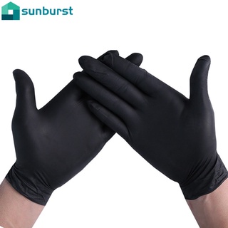 1Pc Wear Resistant Household Disposable Black Non-slip Nitrile Gloves / Rubber Latex Food Cleaning Dishwashing Gloves