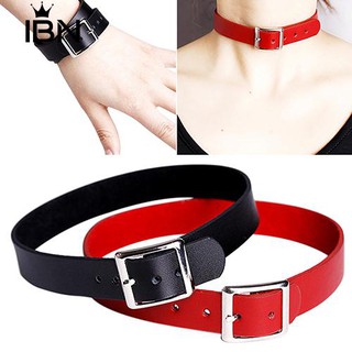 ** Punk Faux Leather Belt Choker สร้อยคอคอลเล็คชั่นเครื่องประดับสตรีวันเกิด