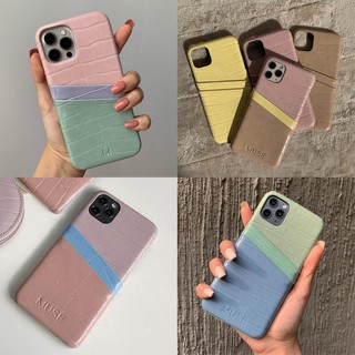 (โค้ด8MUSE65ลด65.-)(X series)MUSE 3Tone Card Holder Phone Case PASTEL