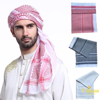 Adult Men Arab Head Scarf Keffiyeh Middle East Desert Shemagh Wrap Muslim Headwear Arabian Costume Accessories