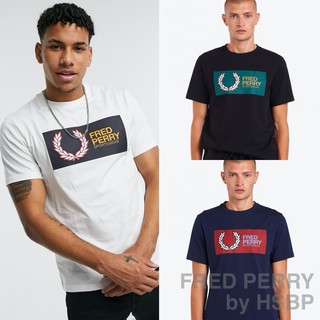 เสื้อยืดครอปเสื้อยืดพิมพ์ลายแฟชั่นFred Perry Fred Perry Sportswear t  Col : Snow white, Black และ Carbon BlueS-5XL