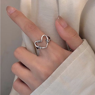 แหวนเงินลายหัวใจ heart decor ring