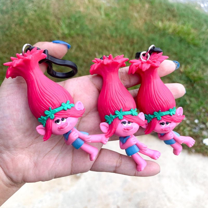 พวงกุญแจ Poppy เป็นโมเดล trolls ป๊อปปี้ สีชมพูนุ้บนิ้บมากๆ💕