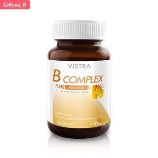 Vistra B-Complex Plus Minerals วิสทร้า บี คอมเพล็กซ์ วิตามินบีรวม บำรุงร่างกาย 30 เม็ด