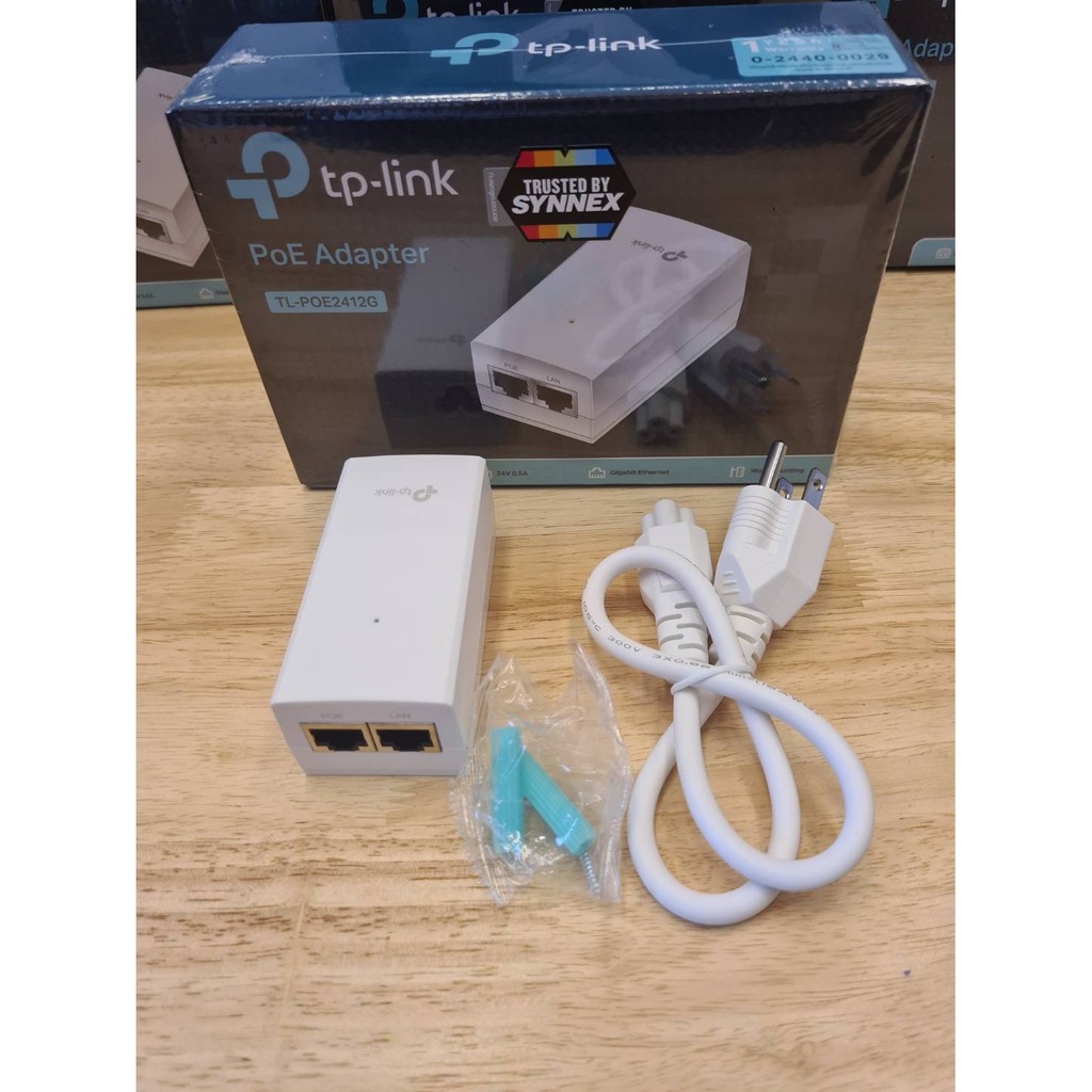 TL-POE2412G TP-LINK PoE Adapter 24V. 0.5A แพคเกจครบชุด (รับประกันสินค้า 1 ปี)