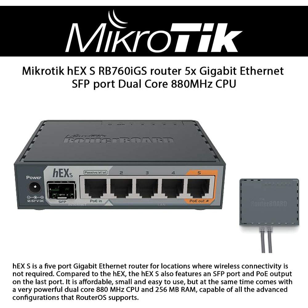 MikroTik hEX S (RB760iGS-hEX-S)