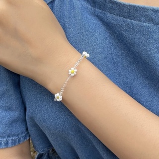 กำไลลูกปัด daisy สีดำและใส🤩❕clear &amp;  black bracelets with daisy