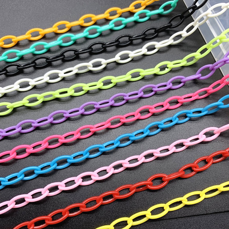 50เซนติเมตร8x13มิลลิเมตรสีอะคริลิปิดโซ่โซ่พลาสติกที่ทําด้วยมือแขวนโซ่