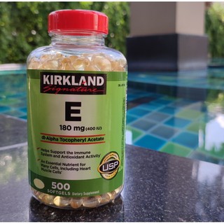 (500Softgels) Kirkland Signature Vitamin E 400 I.U วิตามิน E บำรุงระบบภูมิคุ้มกันให้กับร่างกาย