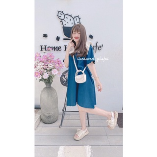 เดรสคอปก ทรง oversize ใส่ไปเที่ยวไปคาเฟ่ก็น่ารักค่ะ