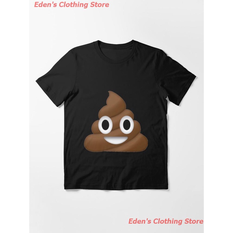 Tee NEW Poop Emoji Essential T-Shirt emoji เสื้อยืดพิมพ์ลาย ผู้ชายและผู้หญิง เสื้อยืดผ้าฝ้าย 100%