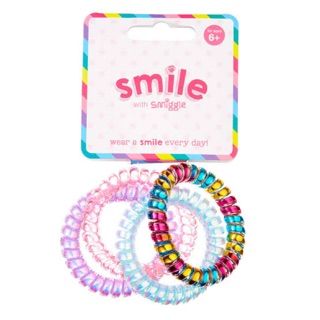 Smiggle Smile Coil Hair Ties x 4 pcs.