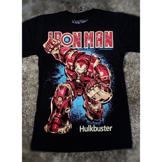 เสื้อยืดโอเวอร์ไซส์Bt52 เสื้อยืดผ้าฝ้าย พิมพ์ลายภาพยนตร์ HERO IRON MAN HULKBUSTER MARVEL UNIVERSE AVENGERS สีดํา สําหรับ