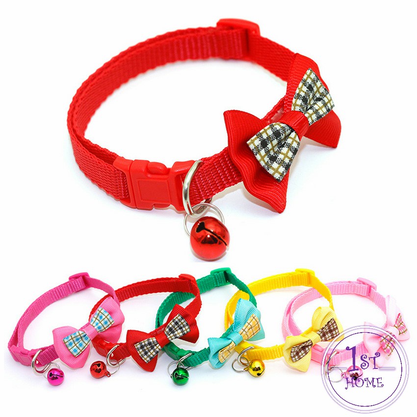 [A674] ปลอกคอโบว์น่ารัก สายปรับได้ยาว กระดิ่ง เลือกสีได้ Pet collar