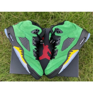 【ลดราคา】ใหม่ รองเท้าผ้าใบลําลอง ลาย Air Jordan 5 Retro Oregon Ducks สีดํา สีเขียว สําหรับผู้ชาย เหมาะกับการเล่นกีฬา 2022 CK6631-307