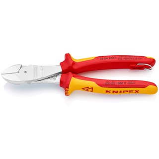 KNIPEX High Leverage Diagonal Cutter w/Tap VDE - 200 mm คีมปากเฉียงแบบแรงงัดสูง VDE 200 มม. รุ่น 7406200T