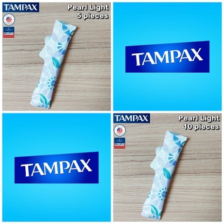 Tampax® Pearl Light Plastic Tampons 5, 10 Count ผ้าอนามัยแบบสอด เหมาะกับวันมาน้อย