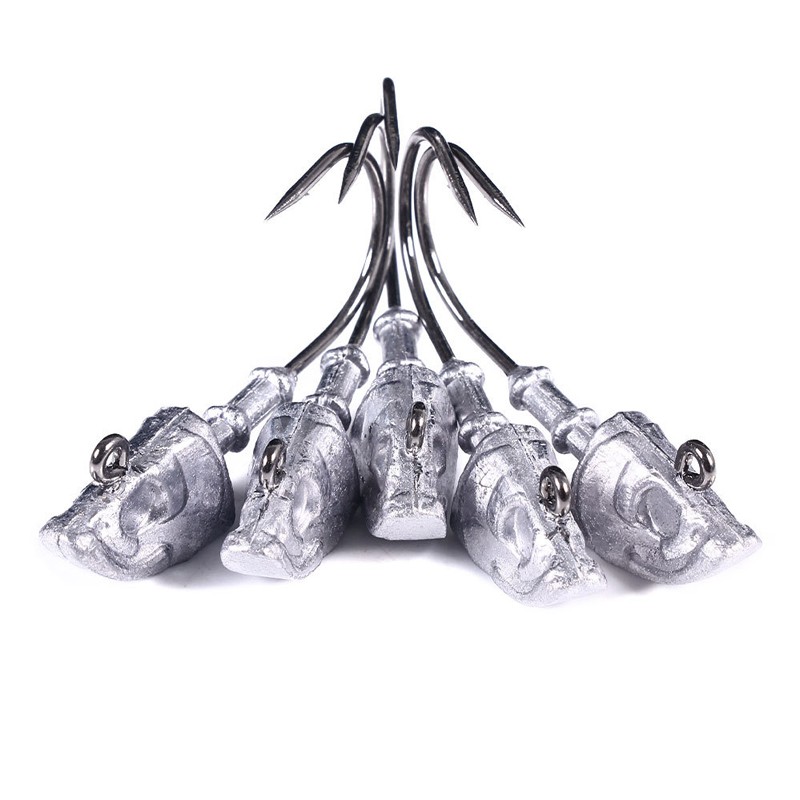 ตะกั่วหัวจิ๊ก Fishhooks 5g/7g/9g/14g/21g/28g/36g/55g/75g/150g Jig หัวปลา Barbed Hook สําหรับหนอน Soft Lure