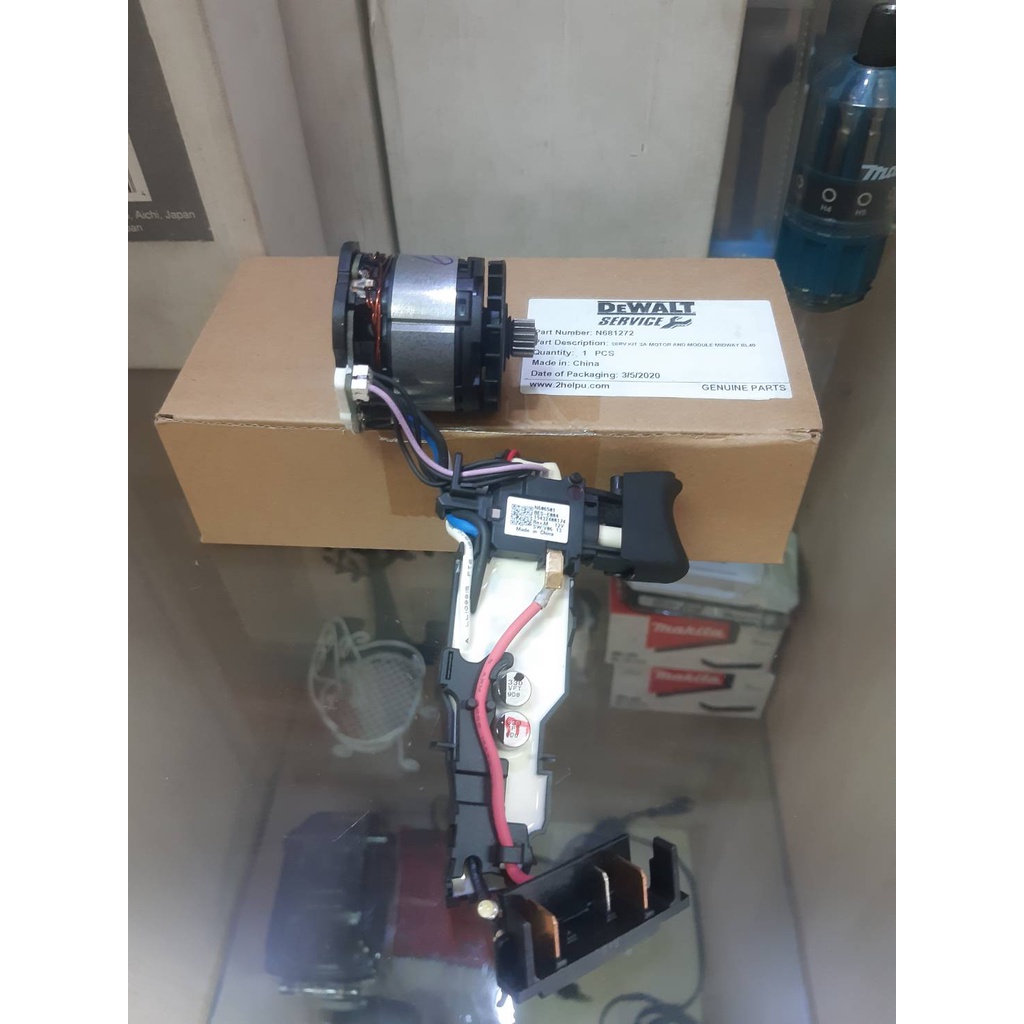 DEWALT motor & switch with pinion  อะไหล่ มอเตอร์ พร้อมสวิทซ์ รุ่น DCD706 DCD701part no N681272