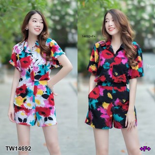 Set เสื้อฮาวาย+กางเกงขาสั้น ลายมัดย้อม TT14692