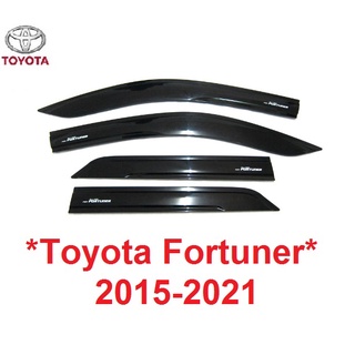 สีดำ กันสาด Toyota Fortuner 2015 - 2021 กันสาดประตู โตโยต้า ฟอร์จูเนอร์ กันลม Windshield Visor คิ้วกันสาด กันสาดรถยนต์