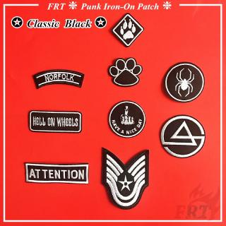 ☸ Classic Black - Punk Iron-on Patch ☸ 1Pc DIY Sew on Iron on Badges Patches