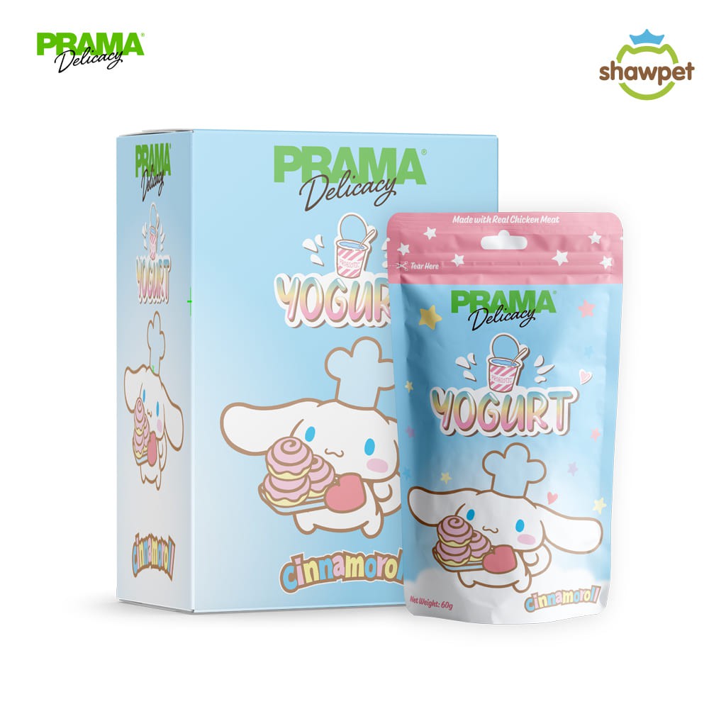 [12 ซอง] PRAMA Delicacy พราม่า เดลิคาซี่ รสโยเกิร์ต ขนมสุนัข ขนาด 60 กรัม