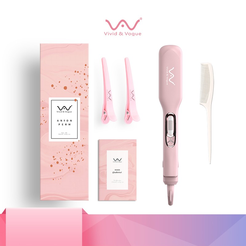 Vivid&Vogue เครื่องหนีบผม ที่หนีบผม เพิ่มวอลลุ่ม หนีบยกโคน ไอออนิค เครื่องม้วนผม หวีผม 3in1 แก้ปัญหามัน ผมบาง ผมลีบแบน