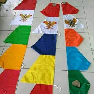 Bendera Umbul umbul 6mata sablon garuda bijian