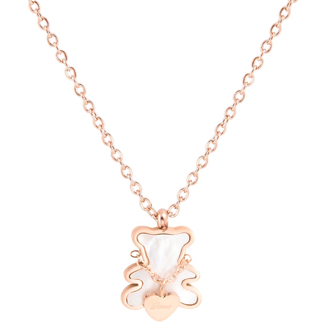 น่ารักน่ารักหมีสร้อยคอจี้ขนาดเล็กสุภาพสตรีแฟชั่นทุกการแข่งขันสแตนเลสกระดูกไหปลาร้าโซ่เครื่องประดับ - รูปที่ 6