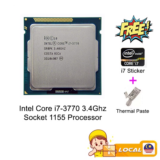 Intel Core i7-3770 3.4Ghz Boost 3.9Ghz CPU โปรเซสเซอร์ LGA1155 3rd Gen ฟรี i7 สติกเกอร์ + วางความร้อ