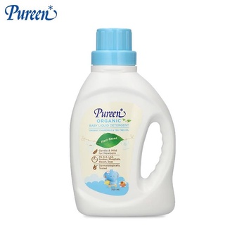 Pureen Organic เพียวรีน น้ำยาซักผ้า สูตรออร์แกนิค ขวด 750 ml. ( แถมฟรีทิชชู่เปียกน้องช้าง )