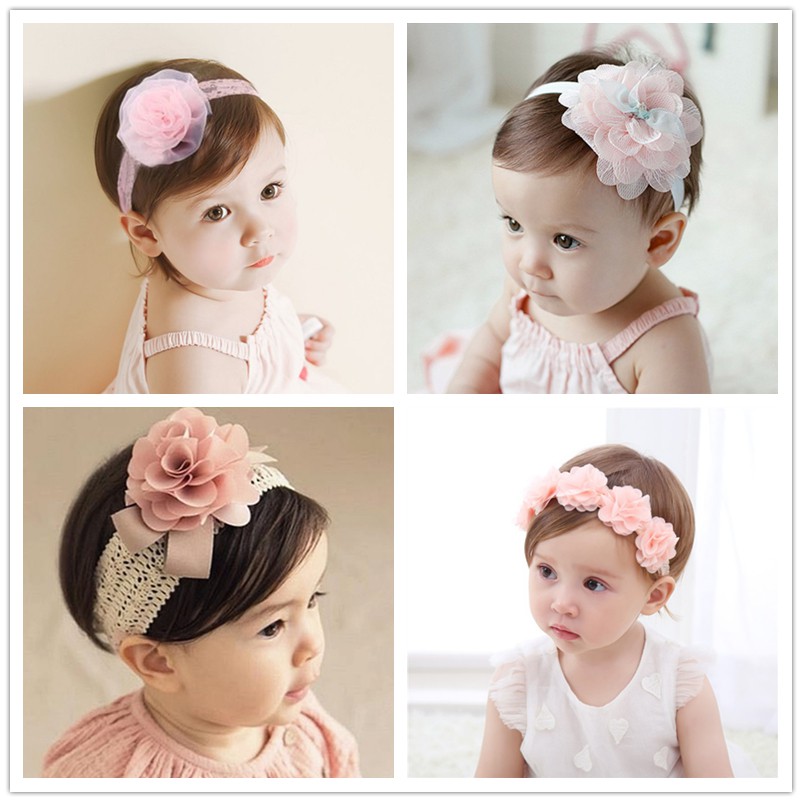 เด ็ กสาวลูกไม ้ ดอกไม ้ Headwear น ่ ารักอุปกรณ ์ เสริมผมเด ็ กวัยหัดเดินแถบคาดศีรษะผ ้ าโพกหัวทารกแรกเกิดโบว ์ หัววง MyBaby