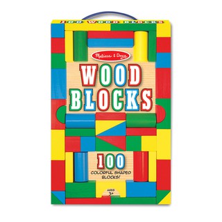 Melissa &amp; Doug รุ่น 481 100 Wood Blocks Set บล๊อกไม้สารพัดรูปร่างและหลากสี ส่งเสริมการวางแผน เรียนรู้เรื่องสี รูปร่าง โค