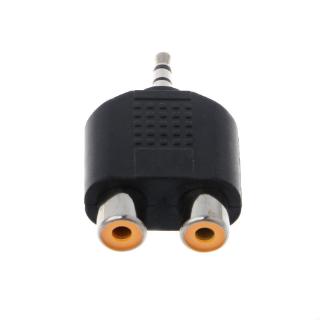 2j  gold plated 3 . 5 mm stereo audio male plug to 2 rca female jack y อะแดปเตอร์แยกเชื่อมต่อสายเคเบิ้ล