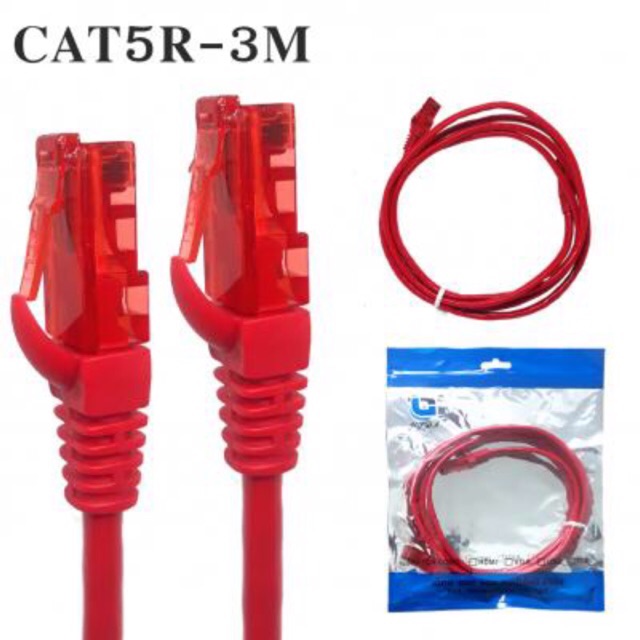 CAT5e UTP Cable 3,5,10 เมตร(คละสี) 	สาย Lan CAT5e สำเร็จรูปพร้อมใช้งาน ยาว 3,5,10 เมตร