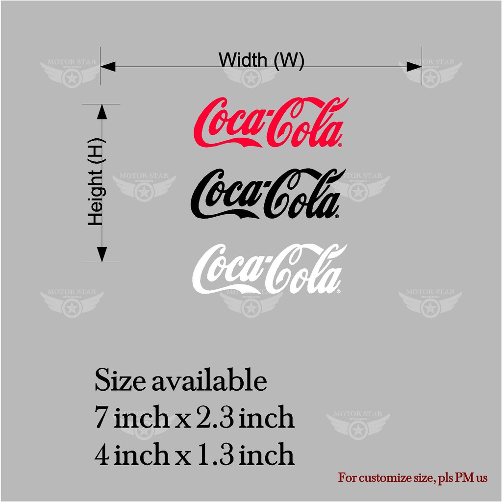 สติ๊กเกอร์ดีไซน์ COCA COLA สําหรับรถยนต์/มอเตอร์ไซค์/หมวกกันน็อค MYVI AXIA YAMAHA Y15 HONDA TOYOTA PROTON