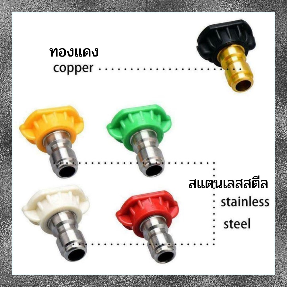 หัวฉีด5สี แรงดันสูง แบบสวมเร็ว ขนาด 1/4