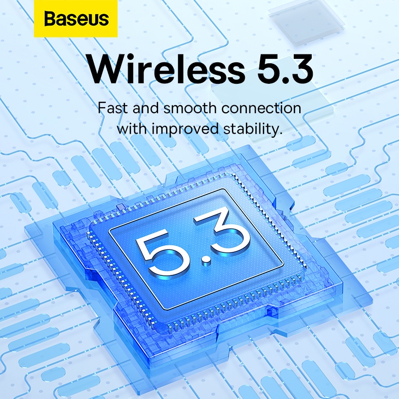Baseus WM02 หูฟังไร้สาย บลูทูธ TWS 5.3 พร้อมการควบคุมแบบสัมผัส ตัดเสียงรบกวน แบตเตอรี่ทนยาวนาน หูฟังเกมมิ่ง APP Android