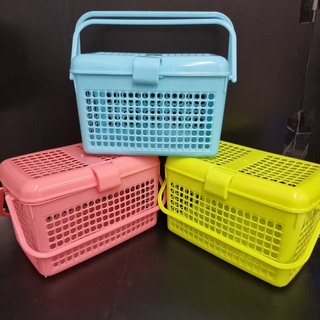 Pet Basket ตะกร้า เอนกประสงค์ มีฝาปิด ตะกร้าใส่สบู่ แชมพู ฯลฯ ใส่สัตว์เลี้ยงขนาดเล็ก เช่นหนู กระต่าย กระรอกฯลฯ  ตะกร้าใส