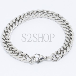 s2shop สร้อยข้อมือสแตนเลสแท้ สร้อยข้อมือสแตนเลส กำไลข้อมือสแตนเลส กำไลข้อมือ ลายโซ่ ความกว้าง 8 มม.No.920