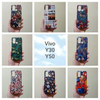 เคสแข็ง Vivo Y30 / Y50 เคสไม่คลุมรอบนะคะ เปิดบน เปิดล่าง (ตอนกดสั่งซื้อ จะมีให้เลือกลายก่อนชำระเงินค่ะ)