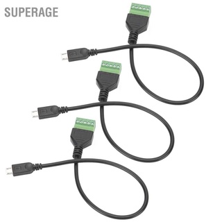 Superage Micro Usb 5 Pin Male To Screw พร้อมสายเคเบิ้ลอะแดปเตอร์ปลั๊กเสียบ 3ชิ้น