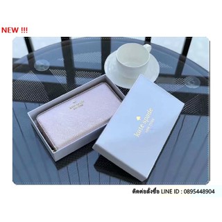 KATE SPADE WALLET กระเป๋าสตางค์ใบยาวรุ่นยอดนิยม วัสดุหนัง safiano เรียบหรู ดูดี อะไหล่ทอง ++-