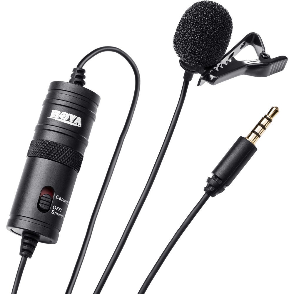 [ไมค์หนีบปกเสื้อ]Boya LavMic. BY-M1 Omni-Directional Lavalier Microphone, 3.5mm TRRS Connector for CameraSmartphone