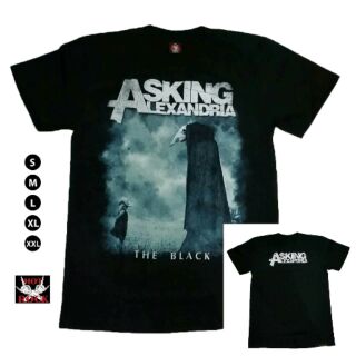 เสื้อยืดโอเวอร์ไซส์เสื้อยืดสีดำ Asking Alexandria The BlackS-3XL