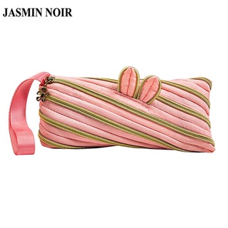 Jasmin NOIR กระเป๋าสตางค์ ผ้าแคนวาส ลายทาง ใบยาว สําหรับผู้หญิง