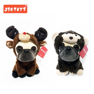 ตุ๊กตา หมาปั๊ก ใส่ฮู้ด ชุดกวางและลิง / Pug Dog 8 นิ้ว